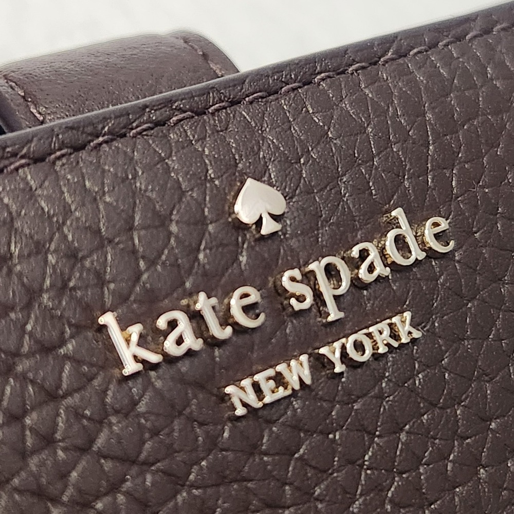 New $199 Kate Spade Lena Medium Compact Bifold Wallet Leather Hot Fudge Brown - Picture 3 of 12